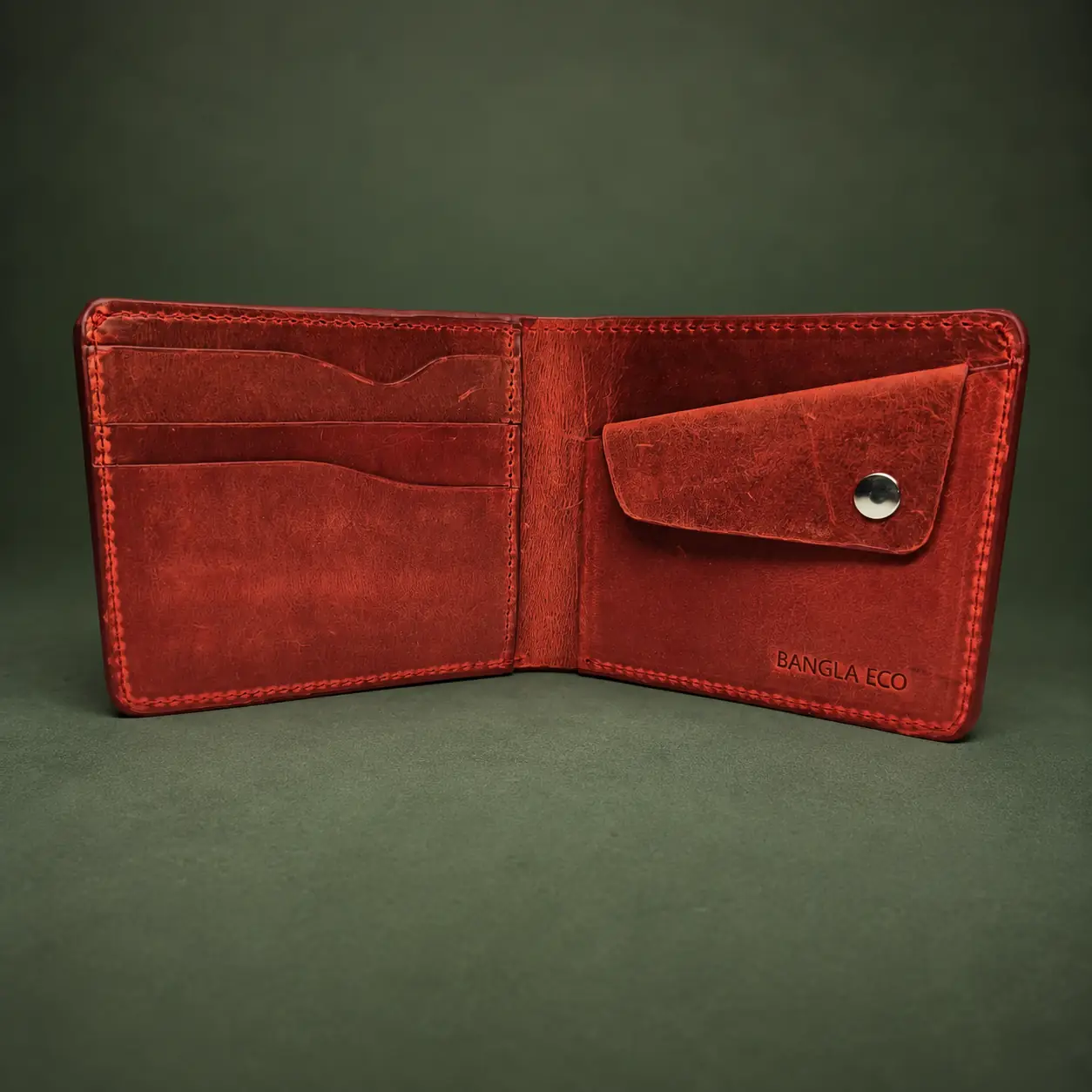 KNOX Marron full-grain Crazy Horse leather wallet
