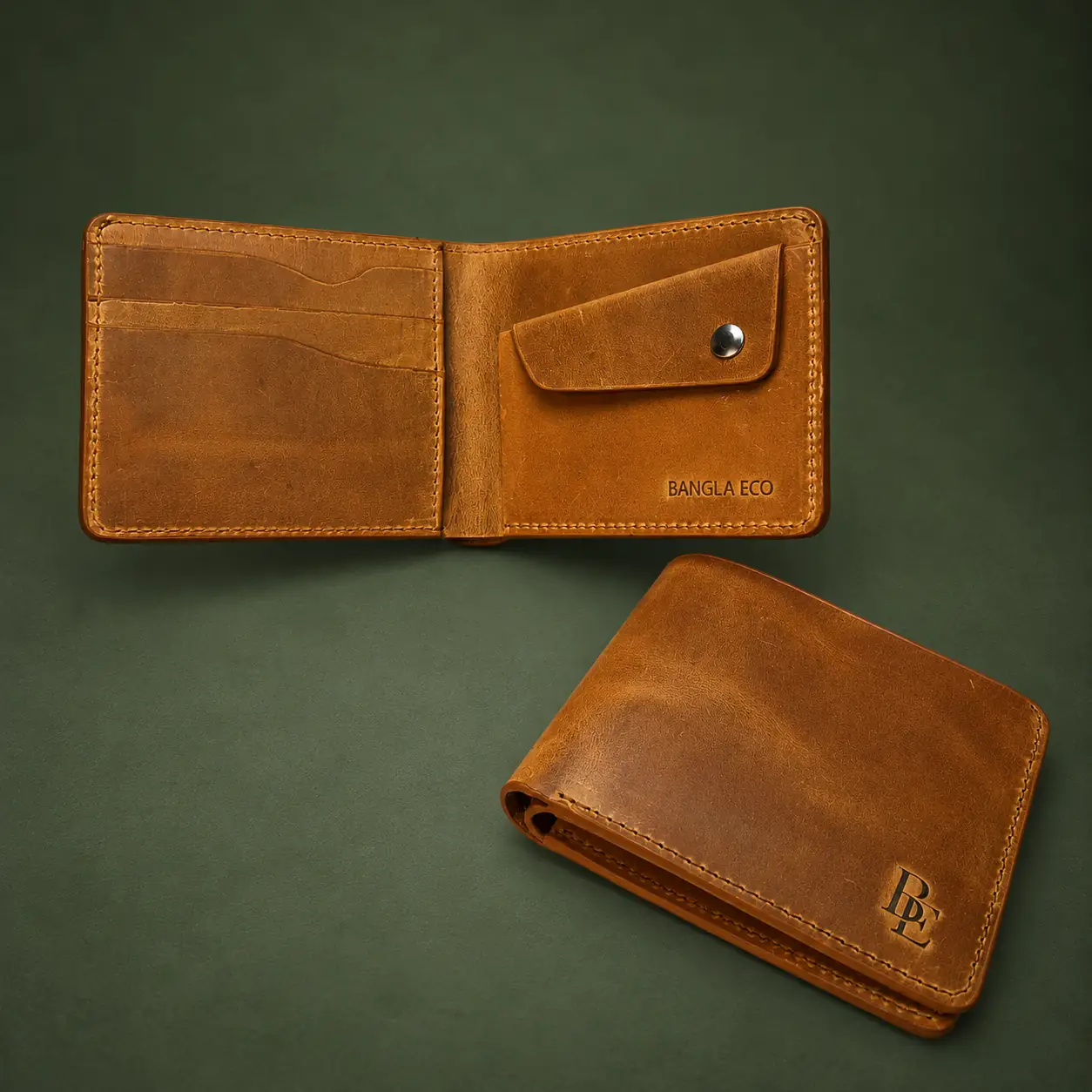 KNOX Mustard full-grain Crazy Horse leather wallet