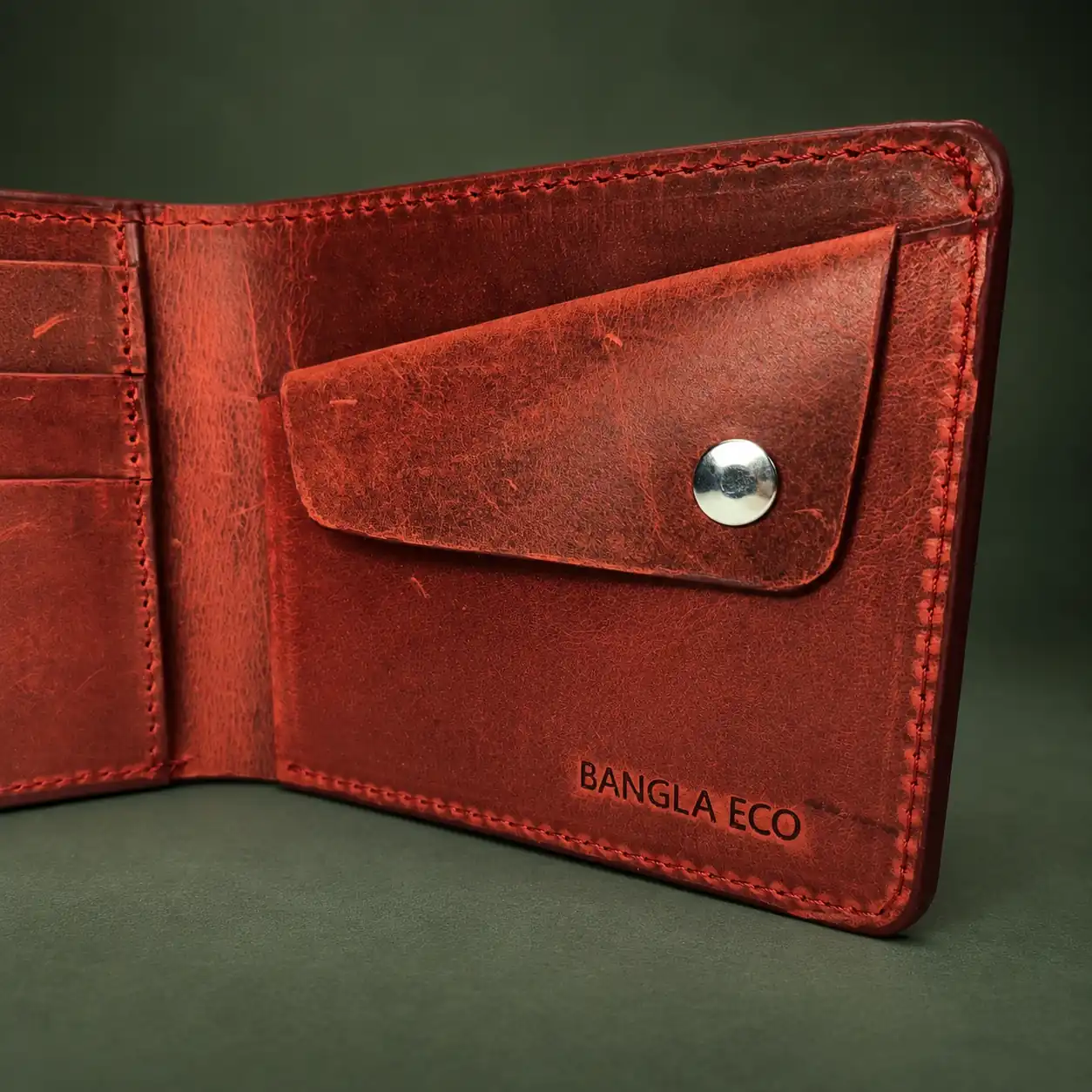 KNOX Marron full-grain Crazy Horse leather wallet