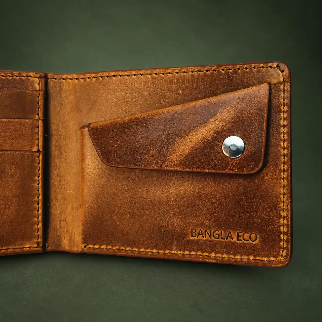 KNOX Mustard full-grain Crazy Horse leather wallet