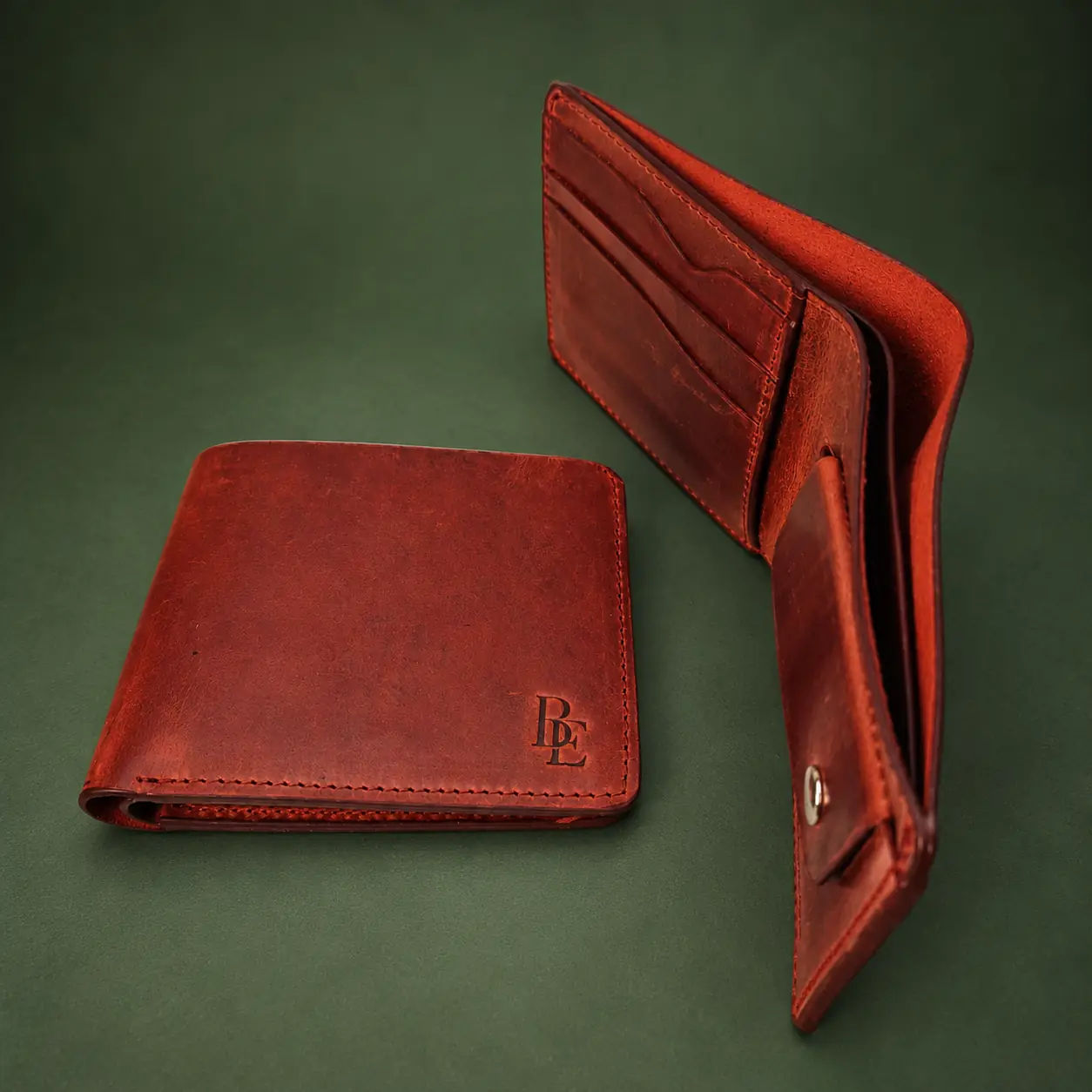 KNOX Marron full-grain Crazy Horse leather wallet