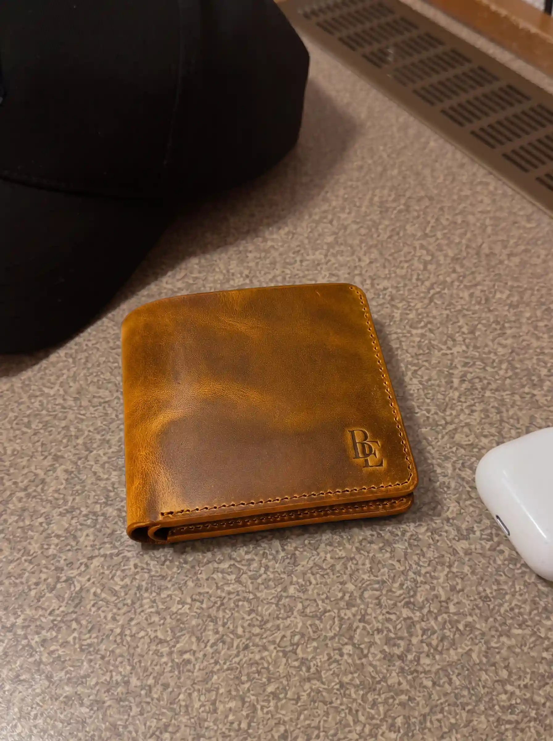 KNOX Mustard full-grain Crazy Horse leather wallet