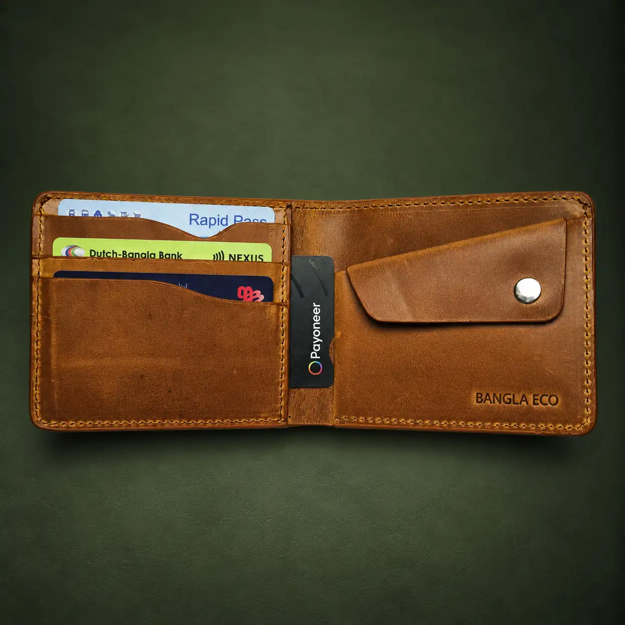 KNOX Mustard full-grain Crazy Horse leather wallet