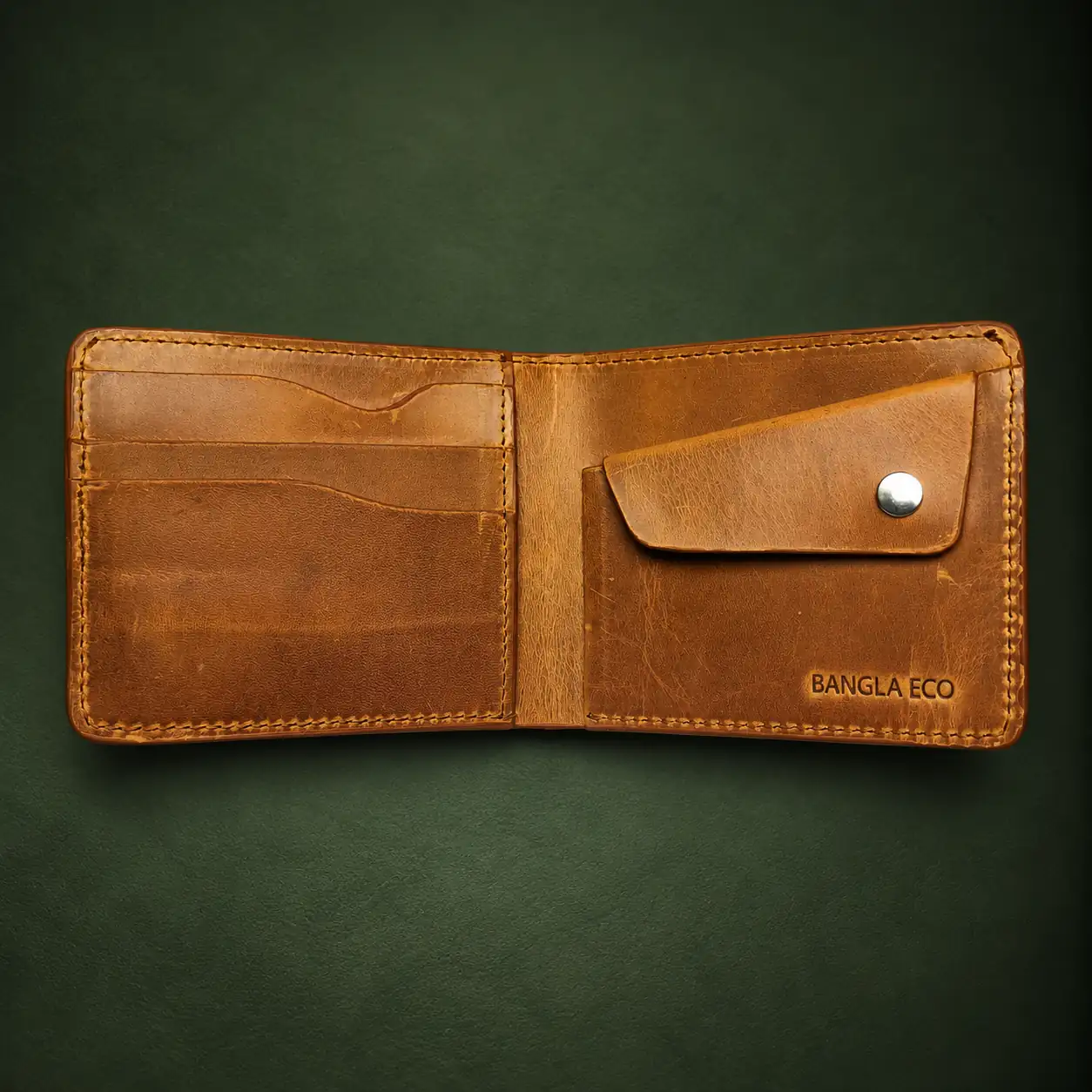 KNOX Mustard full-grain Crazy Horse leather wallet